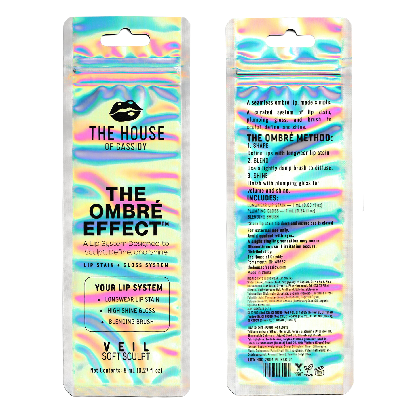 Veil High Shine | Warm Earthy Brown Ombré Lip System